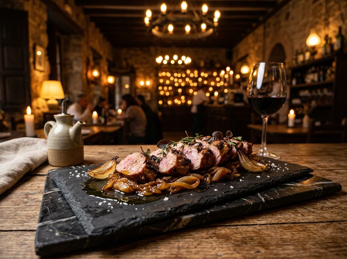 Presa Ibérica a la Brasa con Chalotas